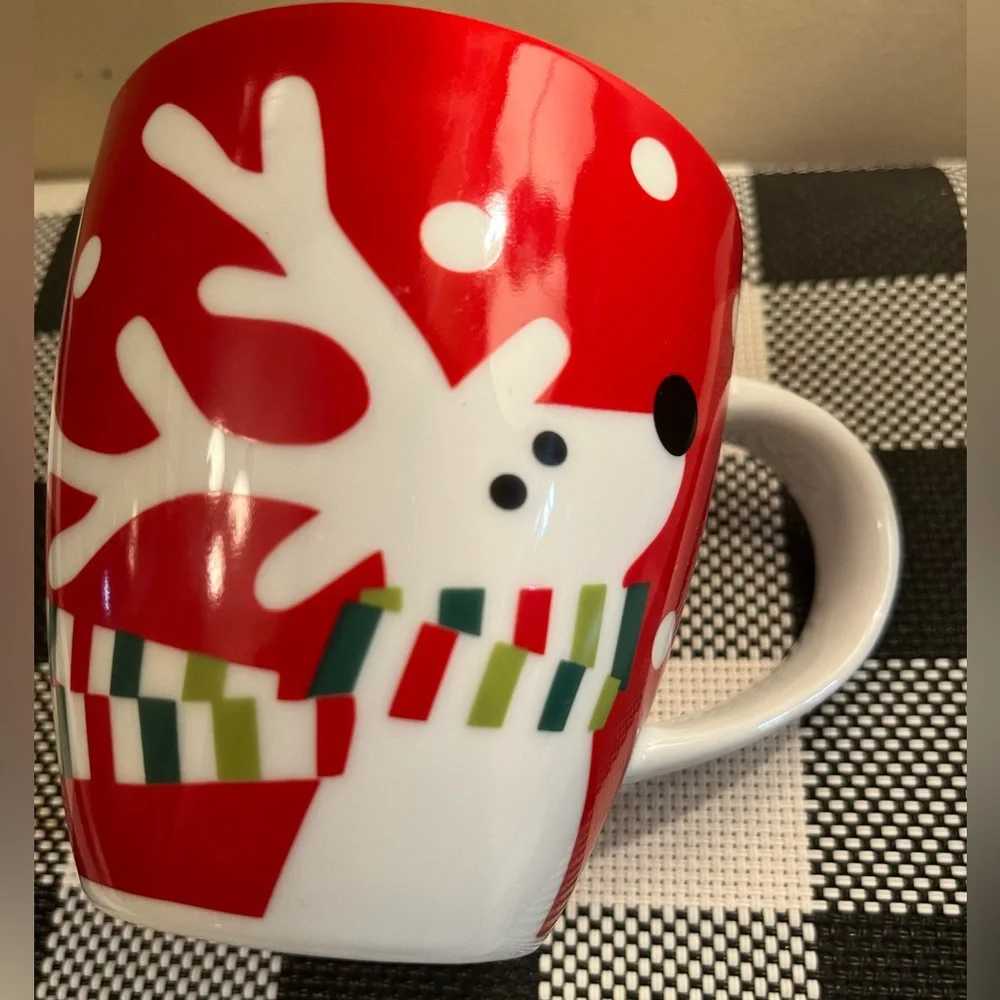 CRATE & BARREL REINDEER MUG CHRISTMAS COCOA COFFEE CUP WINTER MUG